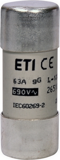 Obrázek produktu Pojistka válcová ETI CH22x58 gG 63A 690VAC 002651048 0