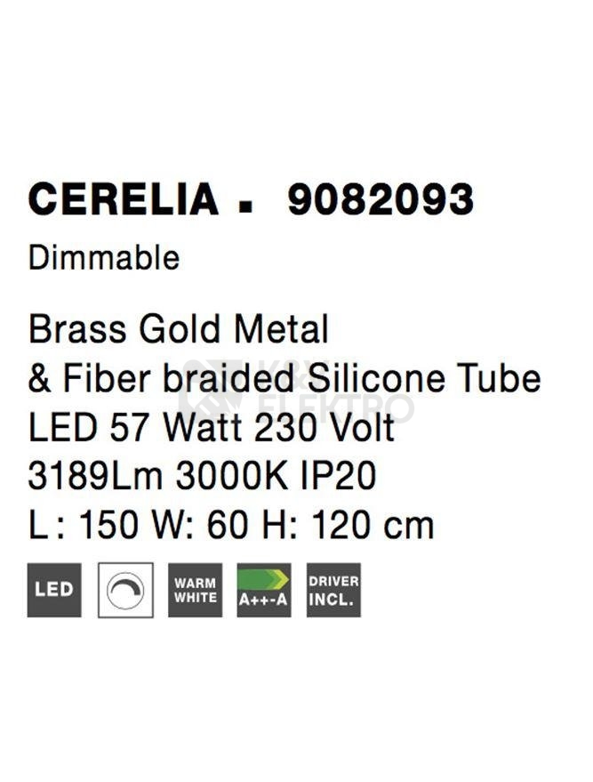 Obrázek produktu Závěsné LED svítidlo NOVA LUCE CERELIA 57W 3000K 9082093 10