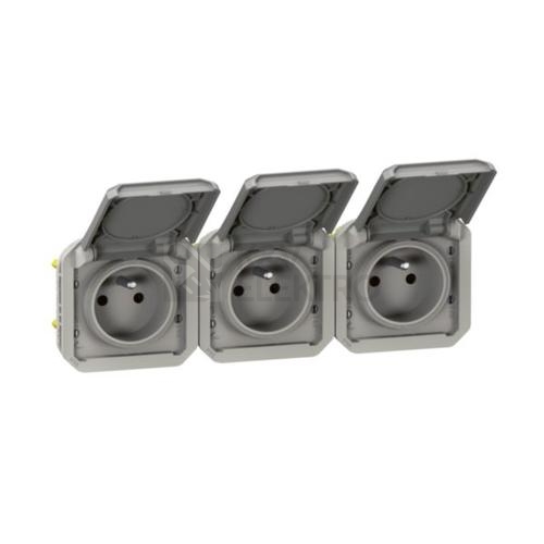 Legrand Plexo IP55 venkovní zásuvka 3x16A vodorovná 069564L