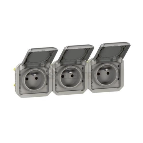 Obrázek produktu Legrand Plexo IP55 venkovní zásuvka 3x16A vodorovná 069564L 0