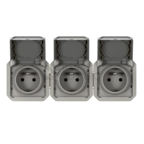 Obrázek produktu Legrand Plexo IP55 venkovní zásuvka 3x16A vodorovná 069564L 1