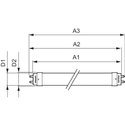 LED trubice zářivka Philips Ecofit LEDtube 150cm 23W (58W) studená bílá 6500K T8 G13 EM/230V (obrázek 3)