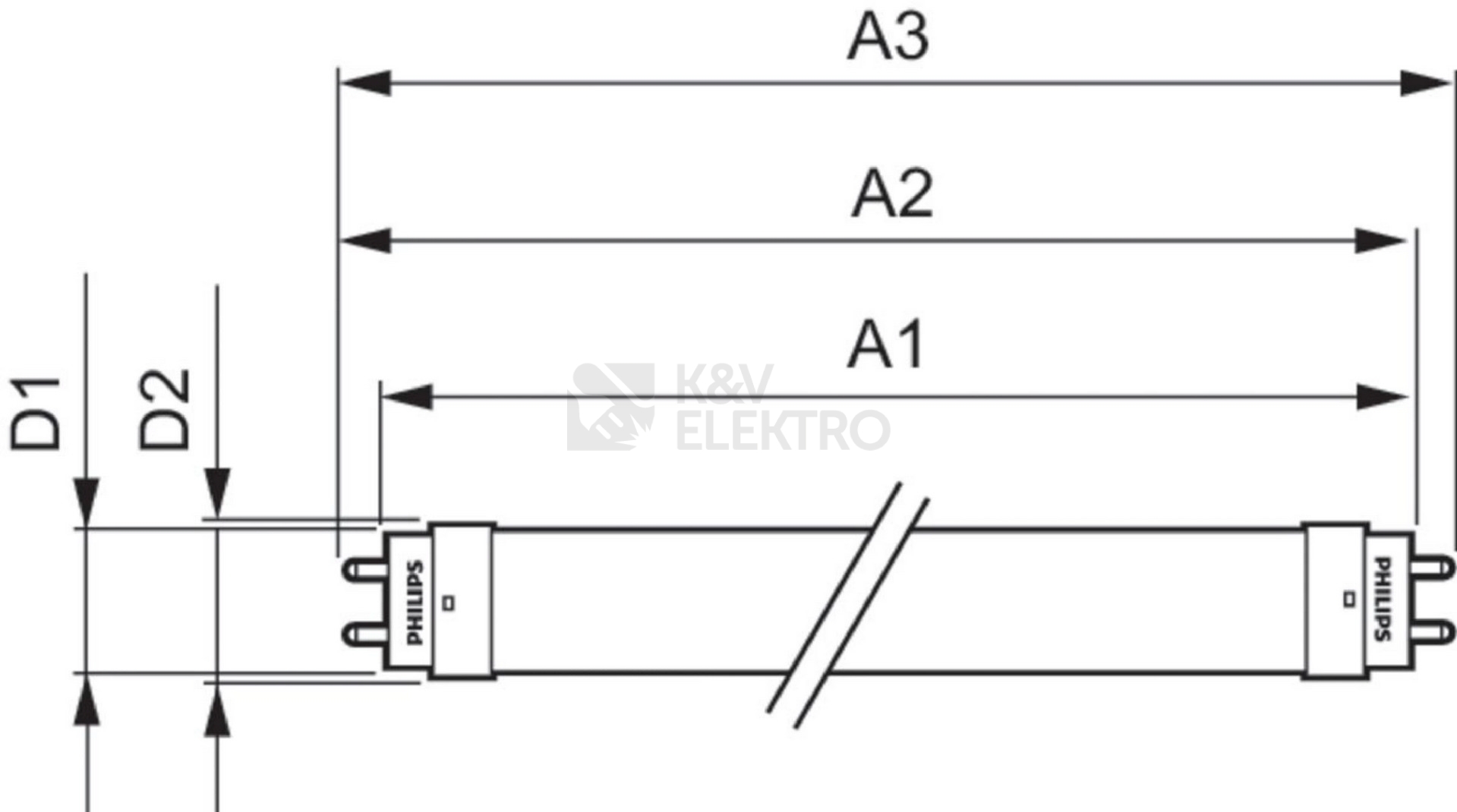 Obrázek produktu LED trubice zářivka Philips Ecofit LEDtube 150cm 23W (58W) studená bílá 6500K T8 G13 EM/230V 1