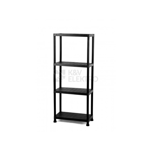 Regál plastový IGOTREND 80x30x140cm černý 4 police