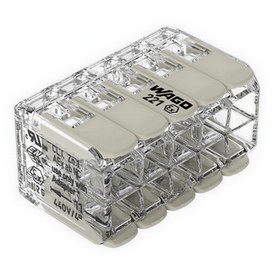 Svorka WAGO 221-490 10x4 s páčkou šedá pro aplikace Ex do výbušného prostředí