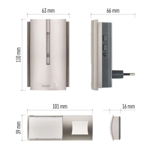 Bezdrátový domovní zvonek do zásuvky s USB-C výstupem EMOS P5760N (obrázek 7)