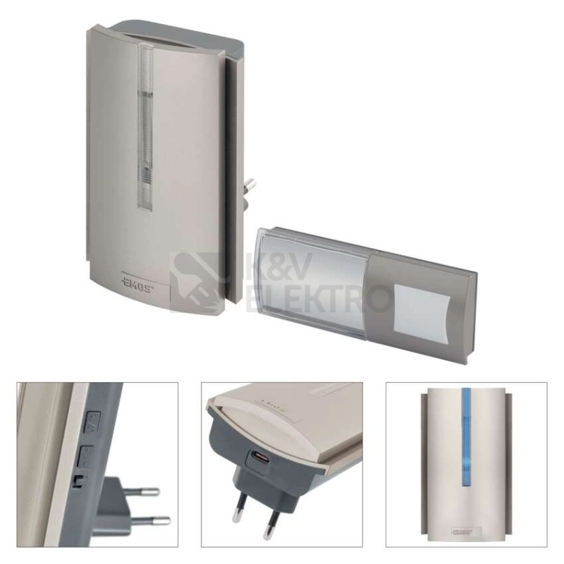 Obrázek produktu Bezdrátový domovní zvonek do zásuvky s USB-C výstupem EMOS P5760N 13