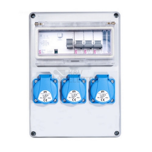  Zásuvková skříň ETI EDS8 RCD 3 B 3F IP44 3x230V 001105840
