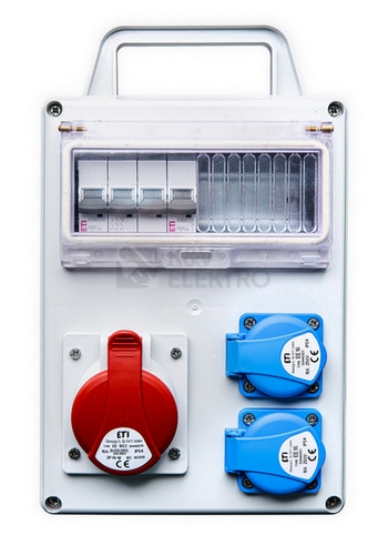 Obrázek produktu Zásuvková skříň ETI EDS8D 2/1 16 B+C IP44 2x230V 1x16A/5p 001105877 0