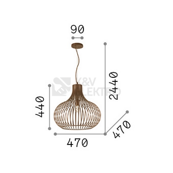 Obrázek produktu Závěsné svítidlo Ideal LUX Onion 1x60W E27 205304 2