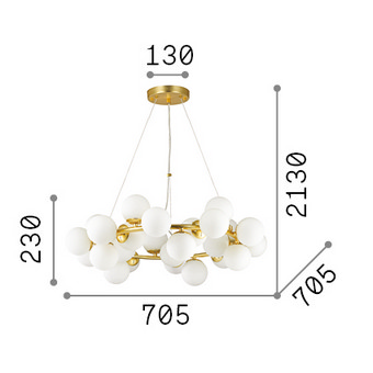 Závěsné stropní svítidlo Ideal LUX Dna 25x15W G9 208398