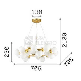 Obrázek produktu Závěsné stropní svítidlo Ideal LUX Dna 25x15W G9 208398 2