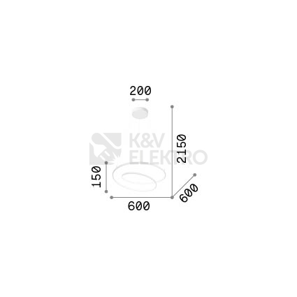 Obrázek produktu LED závěsné svítidlo Ideal LUX Oz 1x47W 3000K 253671 1