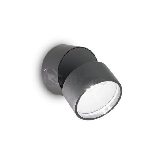 LED venkovní nástěnné svítidlo Ideal LUX Omega Ap Round antracit 1x7W 3000K IP54 285450