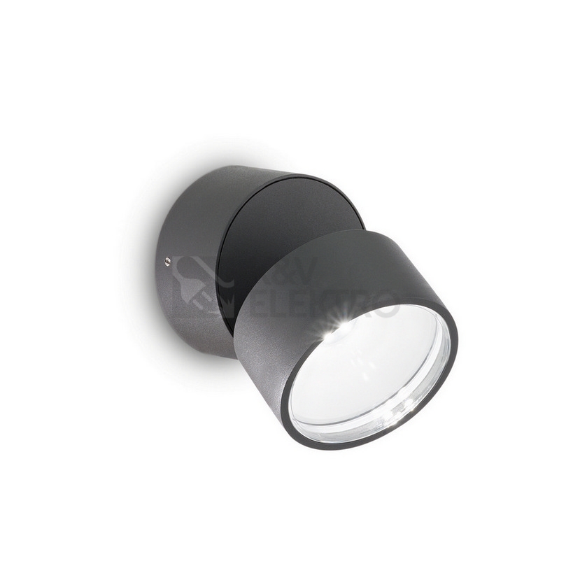 Obrázek produktu LED venkovní nástěnné svítidlo Ideal LUX Omega Ap Round antracit 1x7W 3000K IP54 285450 0
