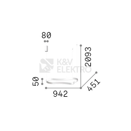 Obrázek produktu LED závěsné svítidlo Ideal LUX Waves černé 37W 3000K 345215 1