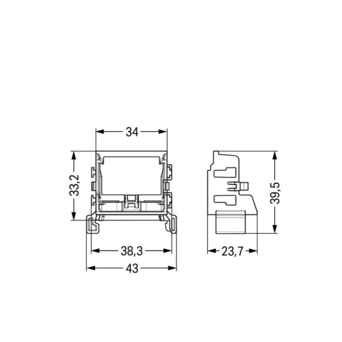 Držák 10vodičových svorek WAGO 221-549/002-053 šedo-žlutá