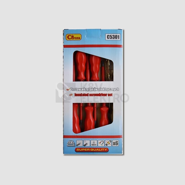 Obrázek produktu Sada elektrikářských šroubováků 1000V 5-ti dílná + zkoušečka napětí XTline PC5301 1