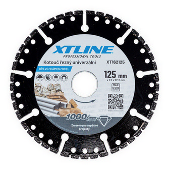 Kotouč univerzální na dřevo kámen ocel 125x1,2x22,2mm XTline XT162125