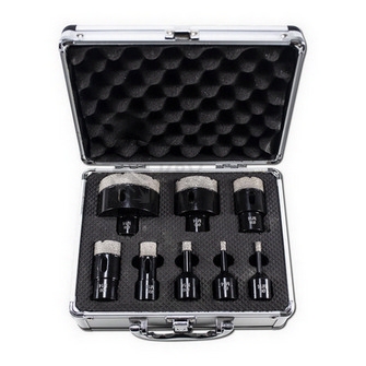 Obrázek produktu Sada vykružovacích diamantových korunek 8 dílů 6-68mm hliníkový box XTline XT170000 0
