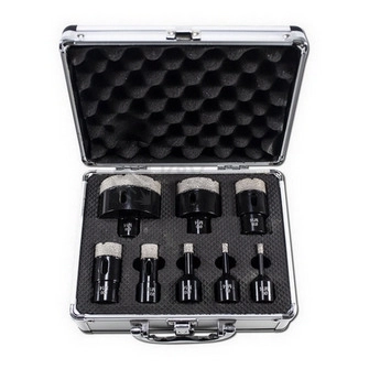 Obrázek produktu Sada vykružovacích diamantových korunek 8 dílů 6-68mm hliníkový box XTline XT170000 0