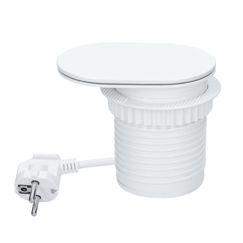 1z + USB A+C 20W PD vestavná zásuvka s posuvným víčkem 2m matná bílá Solight PP124CW-PD20