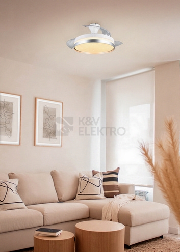 Obrázek produktu Stropní ventilátor s LED osvětlením TRIO LINDBERG 40W 2700K-6500K R67382187 2