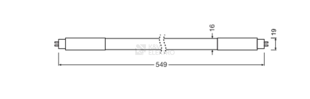 Obrázek produktu LED trubice zářivka LEDVANCE SubstiTUBE T5 AC (pouze 230V) 56cm HE G5 7W (14W) 3000K 2