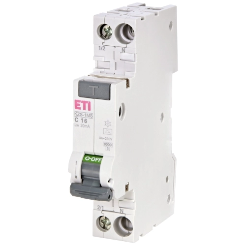 Kombinovaný chránič s jističem ETI KZS-1MS 1P+N A B16/0,03 (jističochránič) 002176205