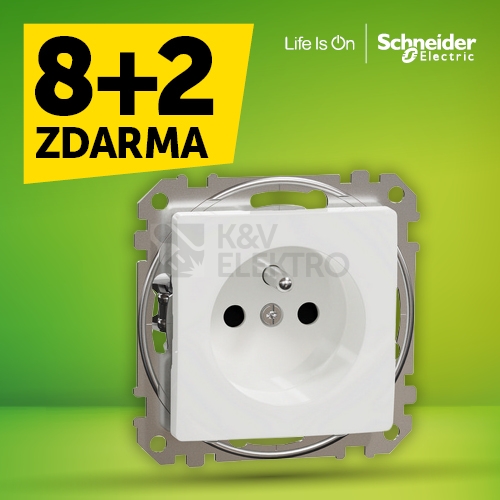  Schneider Electric Sedna Design/Elements zásuvka bezšroubová bílá SDD111012 výhodné balení 8+2