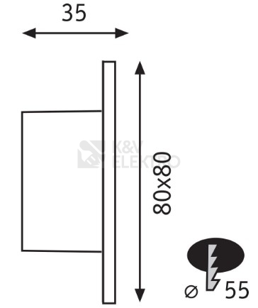 Obrázek produktu Orientační svítidlo 230V Paulmann Tsaro černá 1W 2700K 80001 3