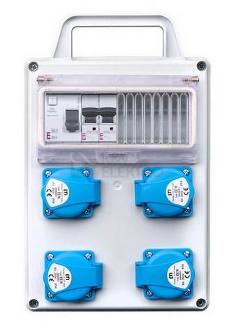 Obrázek produktu Zásuvková skříň ETI EDS8D RCD 4 B IP44 4x230V jištěná s chráničem 001105856 0