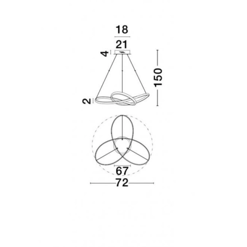 Závěsné LED svítidlo NOVA LUCE FUSION 53W 3000K bílé 1701101001 (obrázek 3)