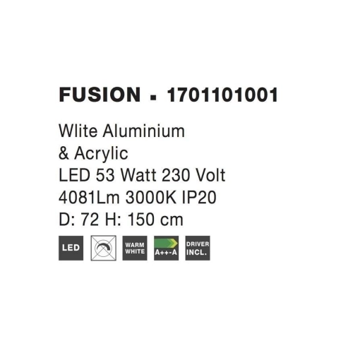 Závěsné LED svítidlo NOVA LUCE FUSION 53W 3000K bílé 1701101001 (obrázek 7)