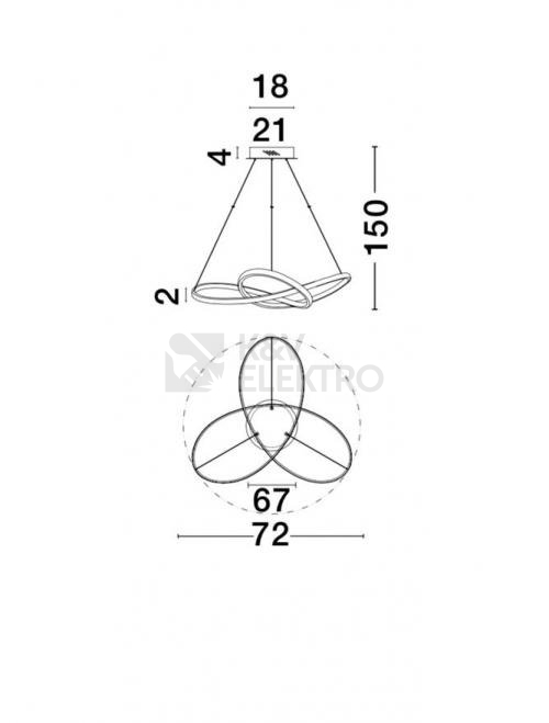 Obrázek produktu Závěsné LED svítidlo NOVA LUCE FUSION 53W 3000K bílé 1701101001 2