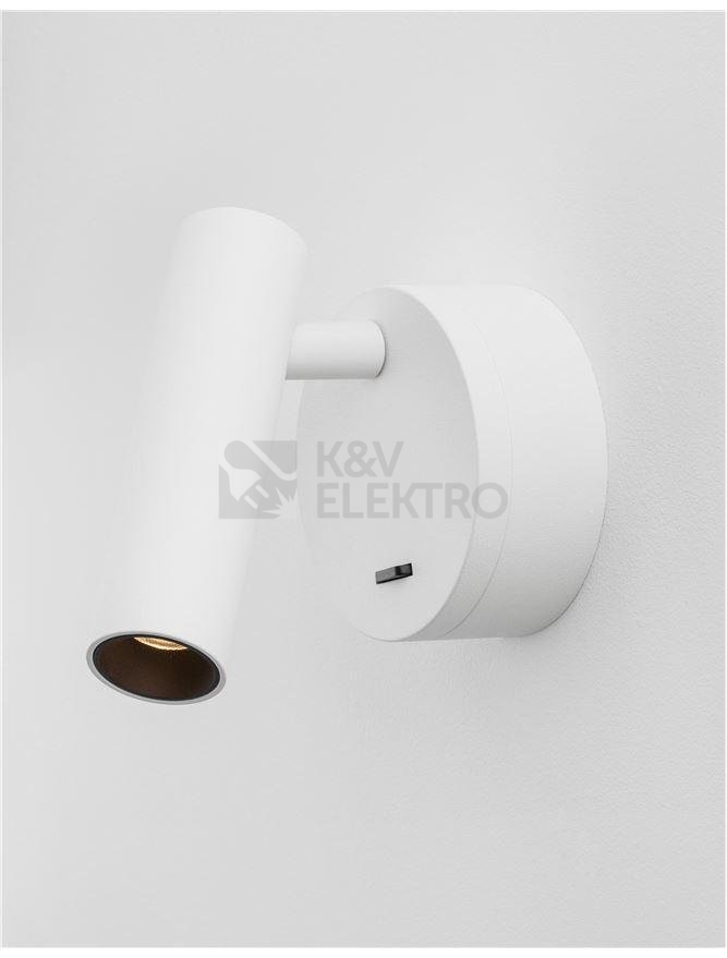Obrázek produktu Nástěnné LED svítidlo NOVA LUCE CLIP 3W 3000K bílé s vypínačem 9030201 7