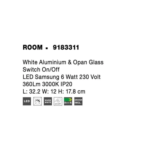 Nástěnné LED svítidlo NOVA LUCE ROOM 6W 3000K s odkládací poličkou 9183311 (obrázek 9)