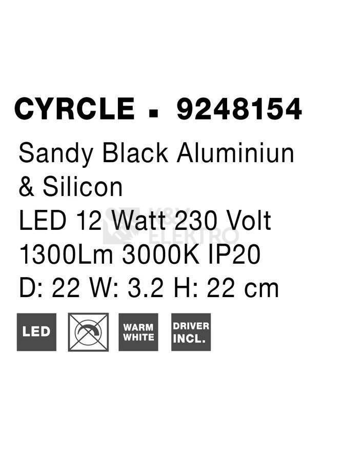 Obrázek produktu Nástěnné LED svítidlo NOVA LUCE CYRCLE 12W 3000K černé 9248154 3