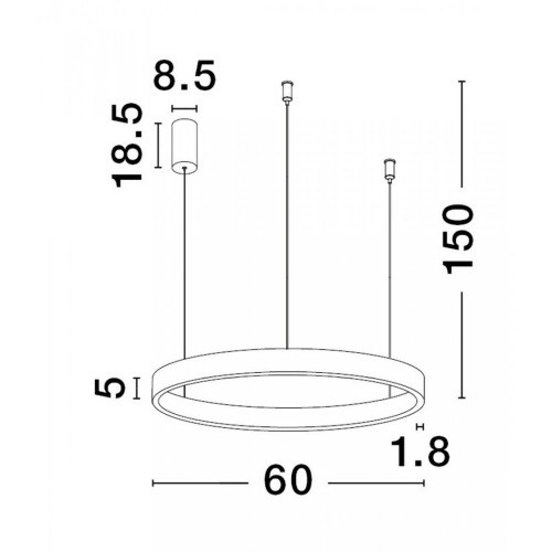 Závěsné LED svítidlo NOVA LUCE ELOWEN 60W 3000K černé 9345660