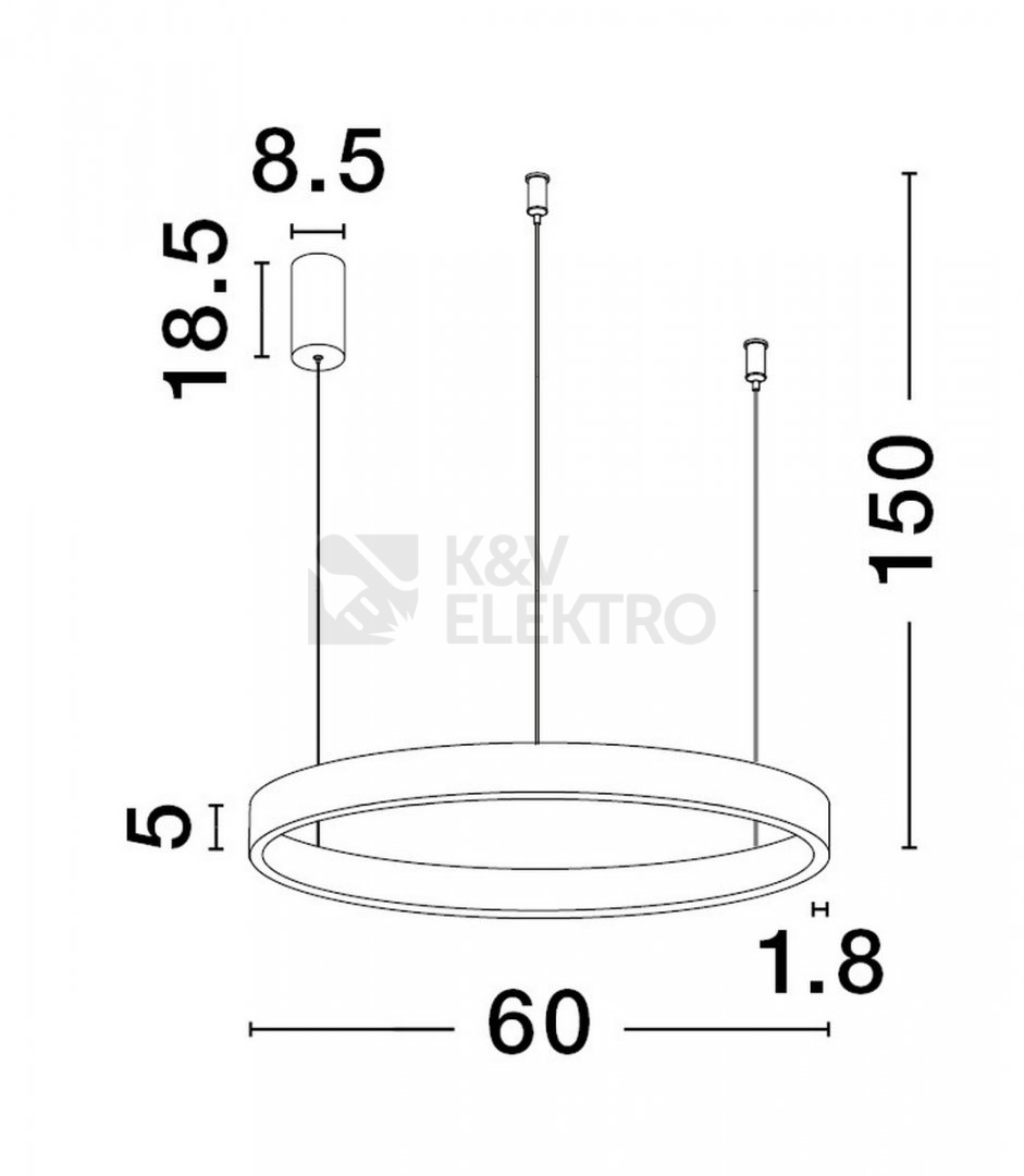Obrázek produktu Závěsné LED svítidlo NOVA LUCE ELOWEN 60W 3000K černé 9345660 1