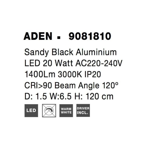 Nástěnné LED svítidlo NOVA LUCE ADEN 20W 3000K 9081810 (obrázek 8)