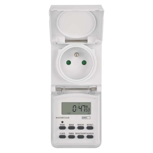 Digitální spínací zásuvka Emos TFE-5 P5507N IP44