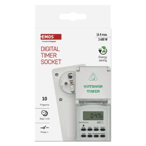 Digitální spínací zásuvka Emos TFE-5 P5507N IP44 (obrázek 4)