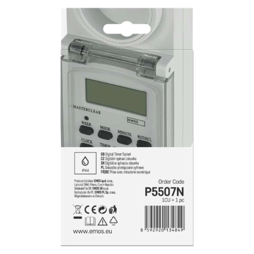 Digitální spínací zásuvka Emos TFE-5 P5507N IP44 (obrázek 5)