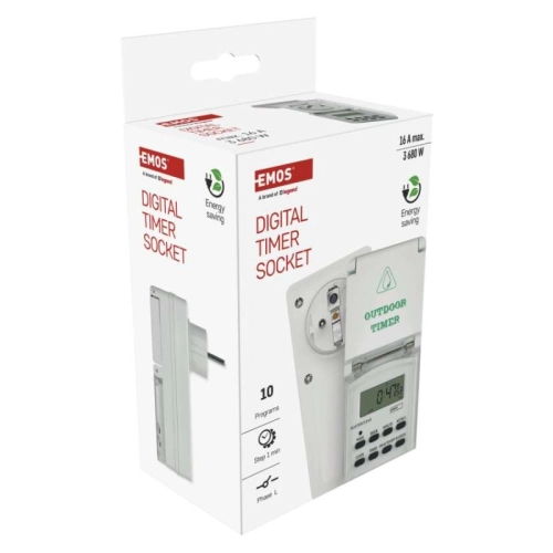 Digitální spínací zásuvka Emos TFE-5 P5507N IP44 (obrázek 6)