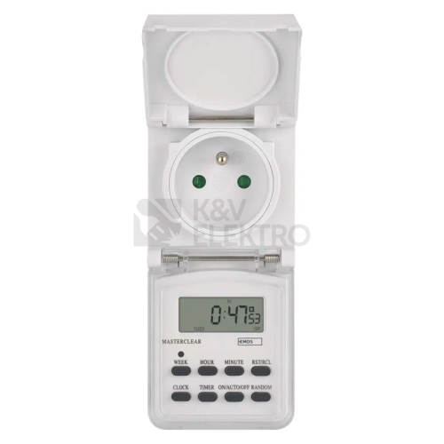 Digitální spínací zásuvka Emos TFE-5 P5507N IP44