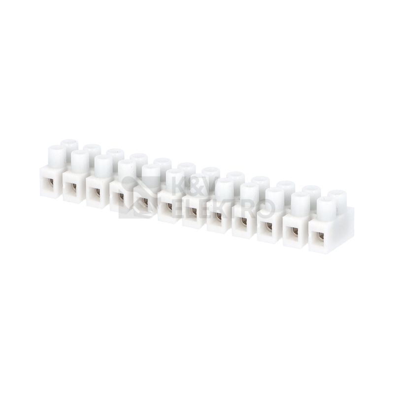 Obrázek produktu Svorkovnice lámací mosaz PA12S 12x0,75-4mm2 bílá (čokoláda) 1101031 0