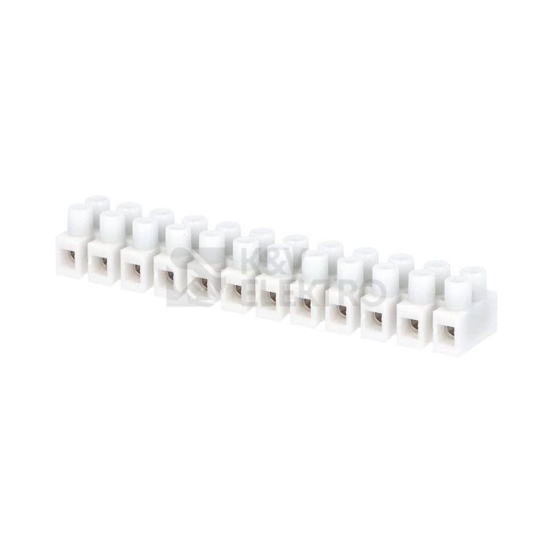 Obrázek produktu Svorkovnice lámací mosaz PA12S 12x0,75-4mm2 bílá (čokoláda) 1101031 0