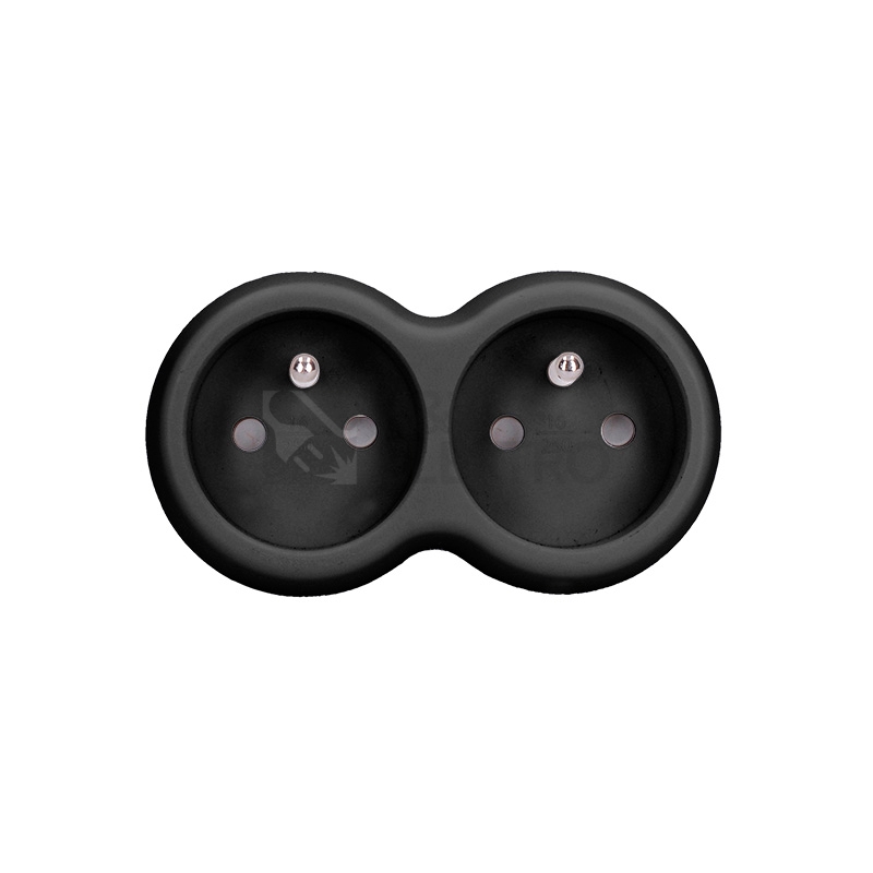 Obrázek produktu Rozbočka 2x 10A černá Solight P104B 0