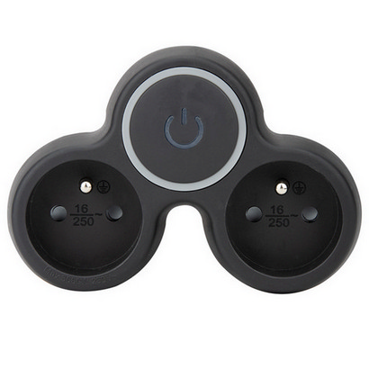 Rozbočka 2x 10A černá vypínač Solight P105B